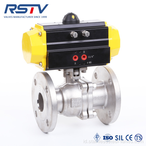 API DIN JIS Pneumatic Actuator Flanged Ball Valve